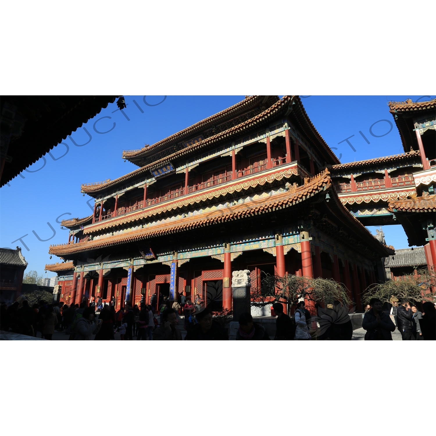 Pavilion of Ten Thousand Joys (Wanfu Ge) in the Lama Temple in Beijing