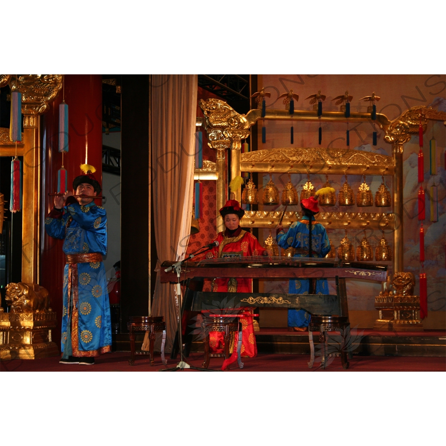Performers Playing Classical Chinese Instruments in the Divine Music Administration (Shenyue Shu) in the Temple of Heaven (Tiantan) in Beijing