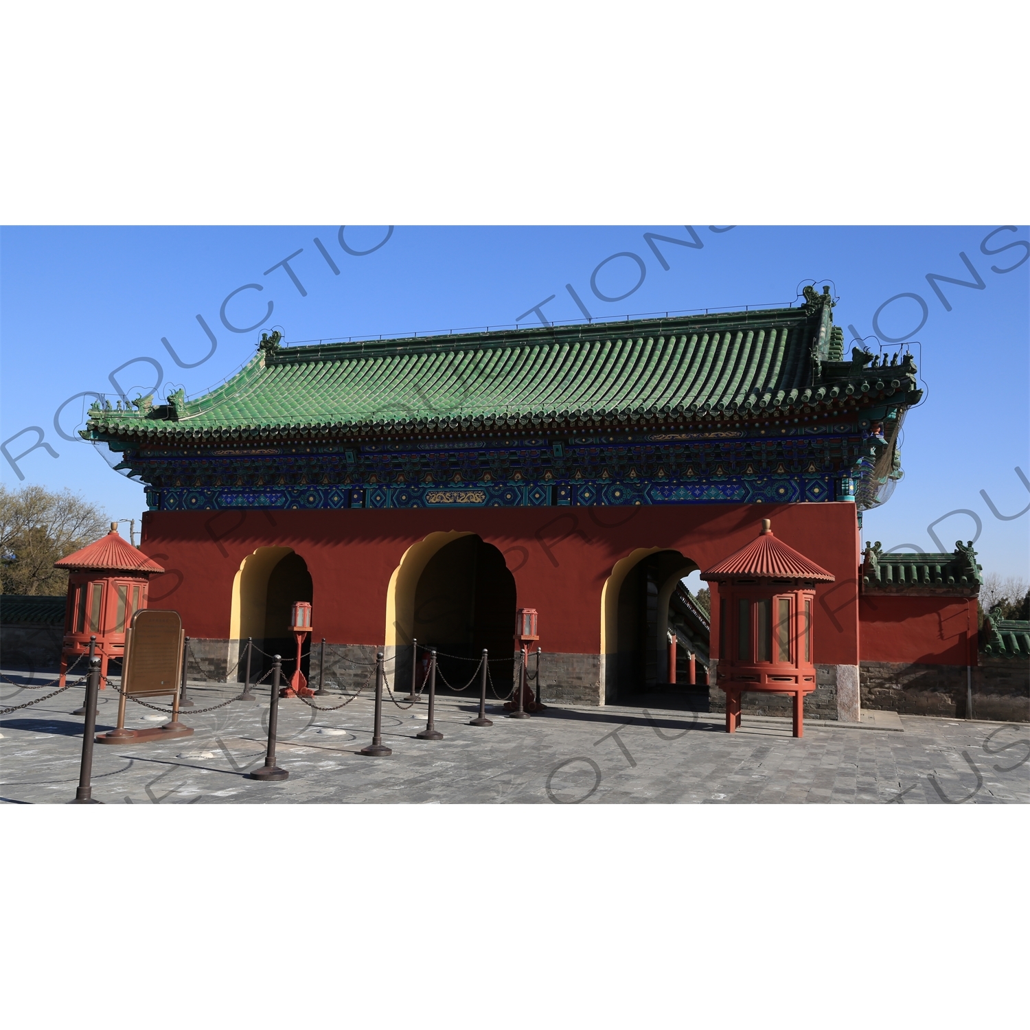 East Gate of the Hall of Prayer for Good Harvests (Qi Nian Dian) Complex in the Temple of Heaven (Tiantan) in Beijing