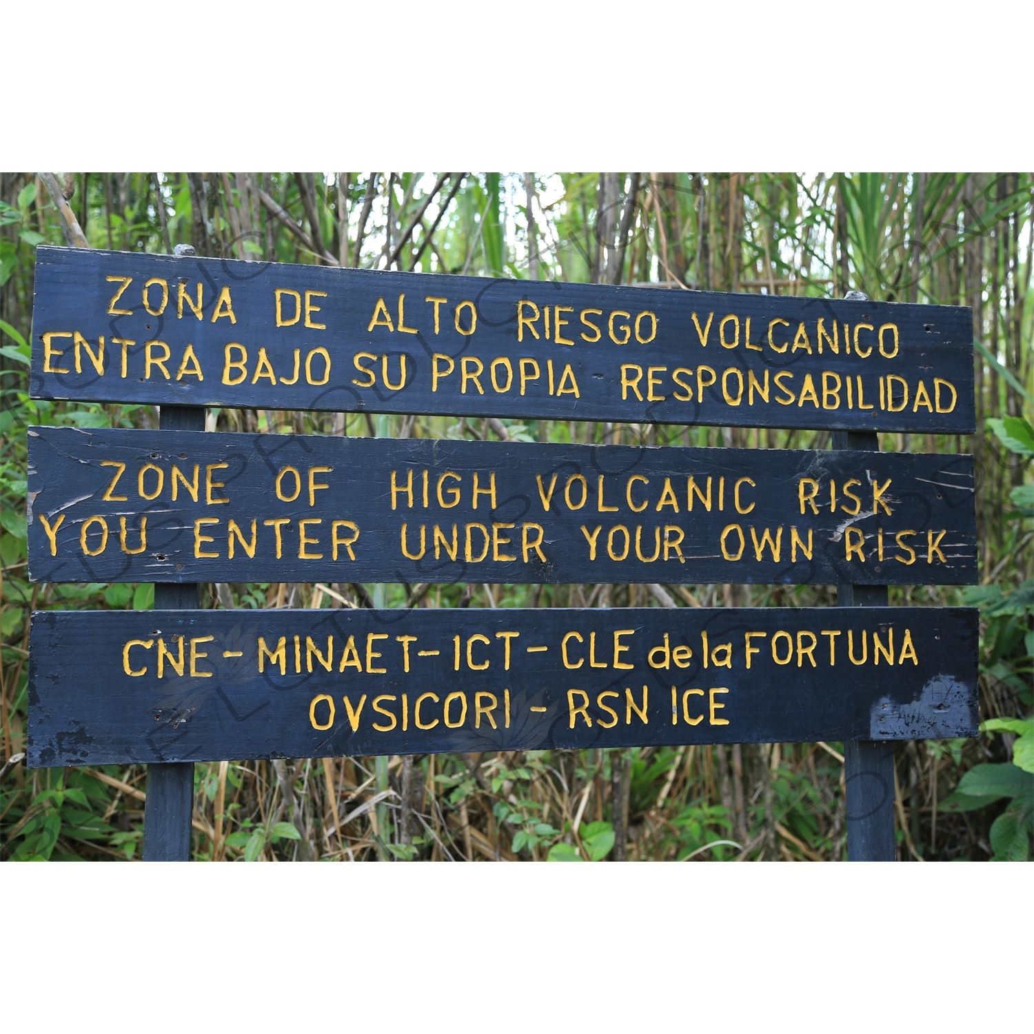 Warning Sign at Entrance to Arenal Volcano National Park