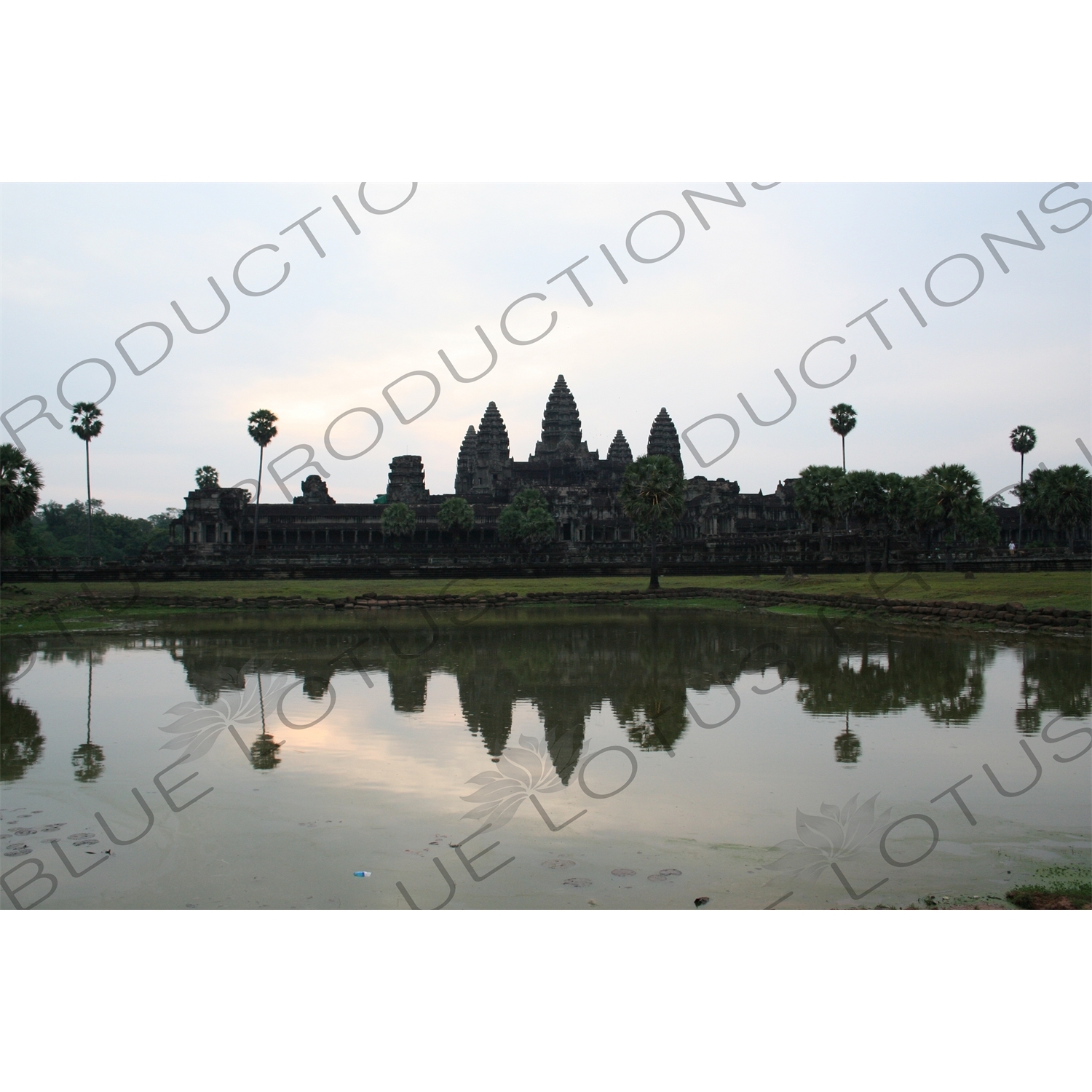 Exterior of Angkor Wat Reflecting in Lake