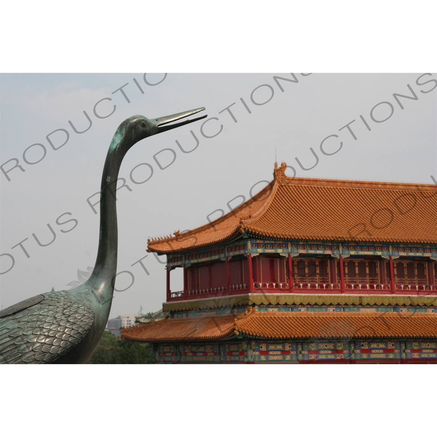 Crane Sculpture outside the Hall of Supreme Harmony (Taihe Dian) in the Forbidden City in Beijing