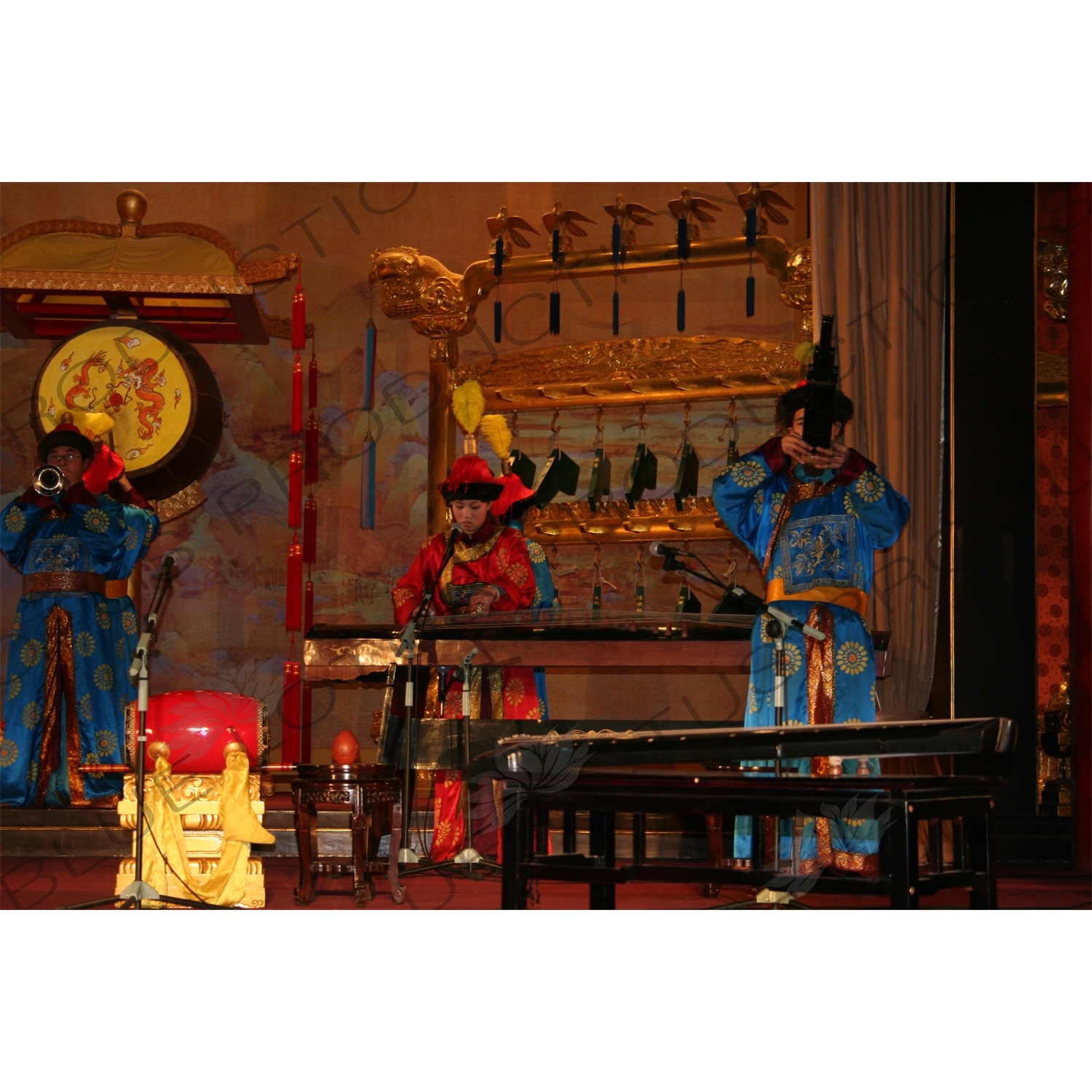 Performers Playing Classical Chinese Instruments in the Divine Music Administration (Shenyue Shu) in the Temple of Heaven (Tiantan) in Beijing