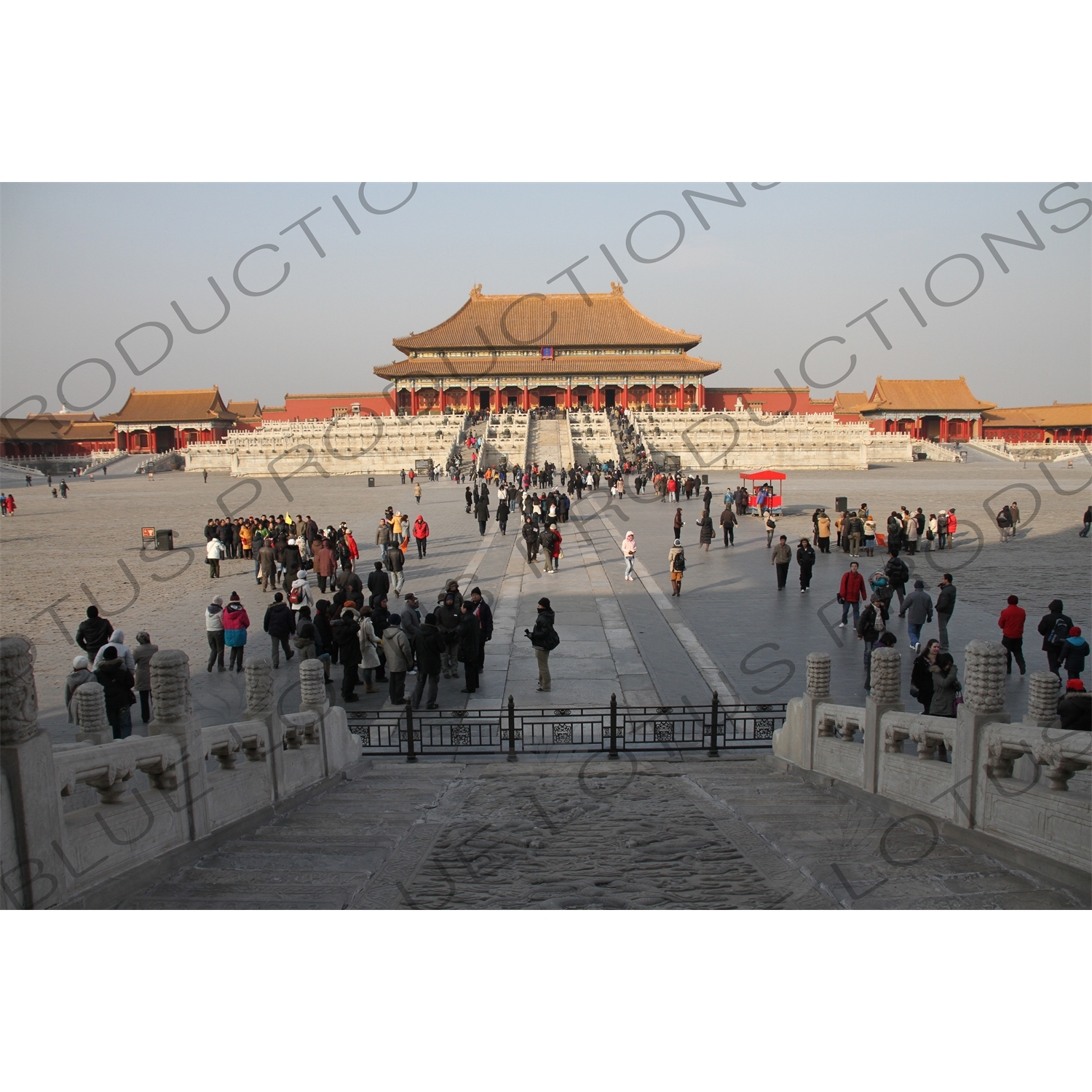 Square of Supreme Harmony, Hall of Supreme Harmony, Middle Right Gate and the Middle Left Gate in the Forbidden City in Beijing