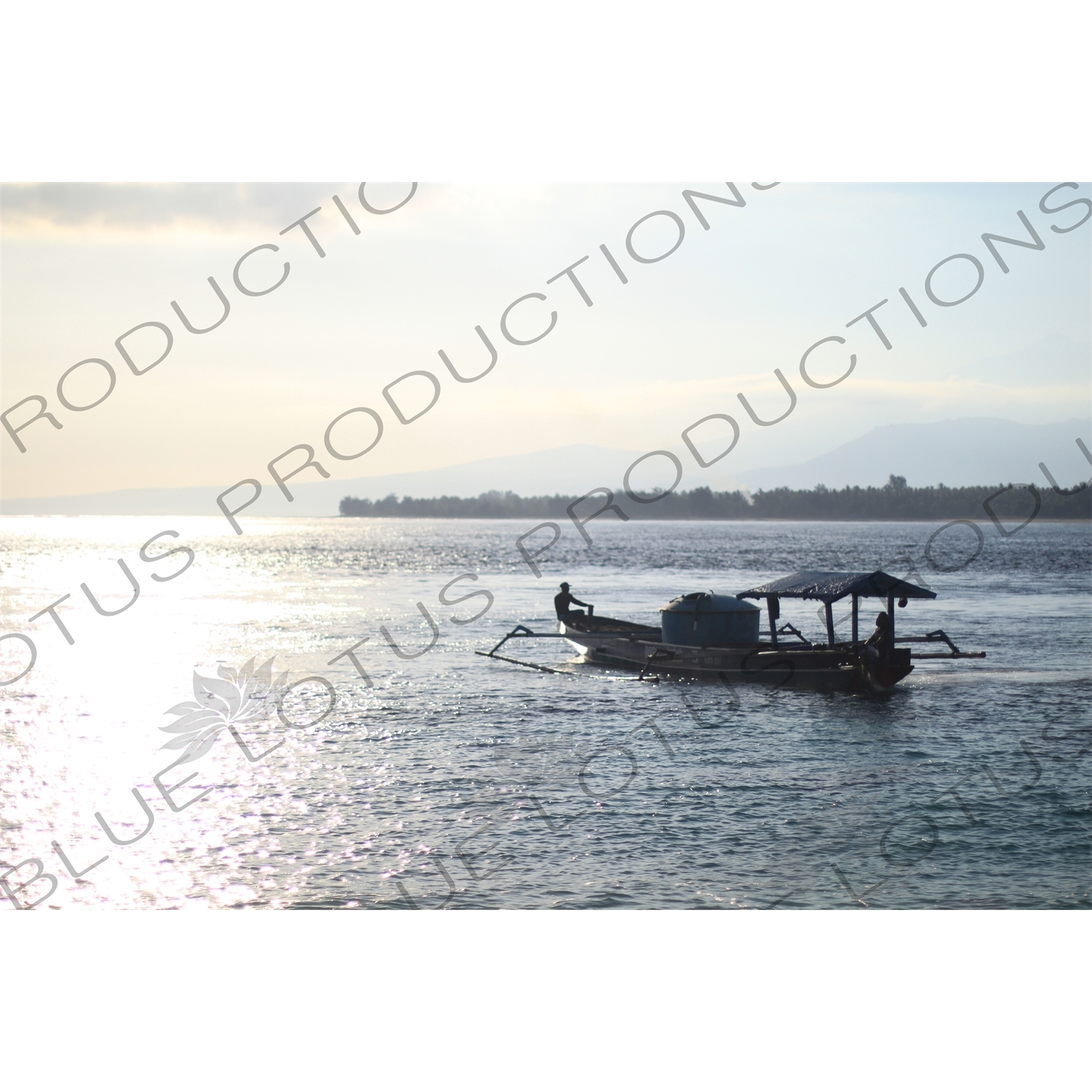 Outrigger Canoe off the Coast of Gili Meno