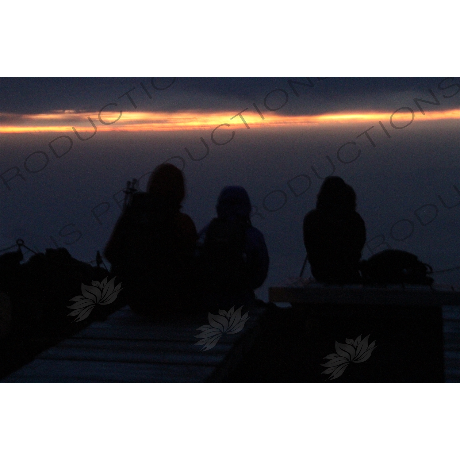 People Waiting for Sunrise at the Summit of Mount Fuji