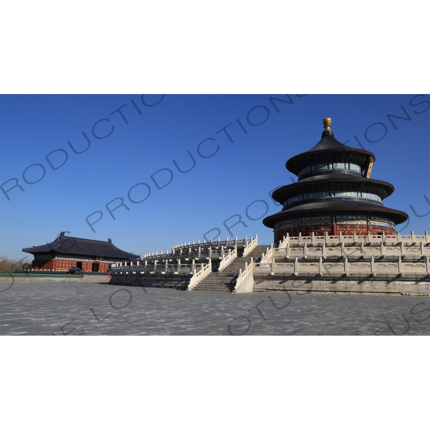 Hall of Prayer for Good Harvests (Qi Nian Dian) and the Imperial Hall of Heaven (Huang Qian Dian) in the Temple of Heaven (Tiantan) in Beijing