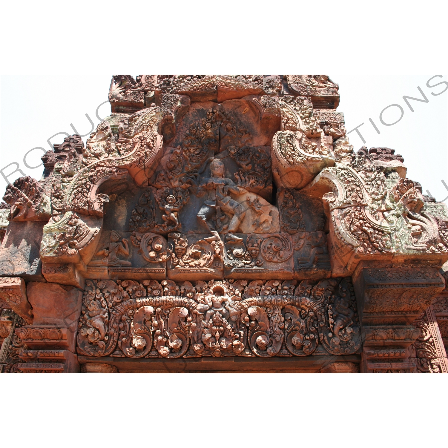 Sculptural Relief above Door at Banteay Srei in Angkor