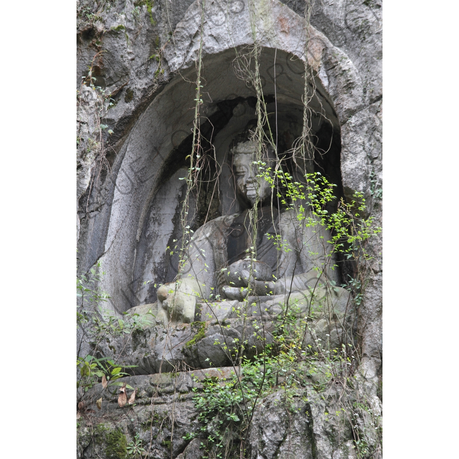 Buddhist Relief Carvings in Feilai Feng/Flying Peak Grottoes (Feilai Feng Shike) near West Lake (Xihu) in Hangzhou