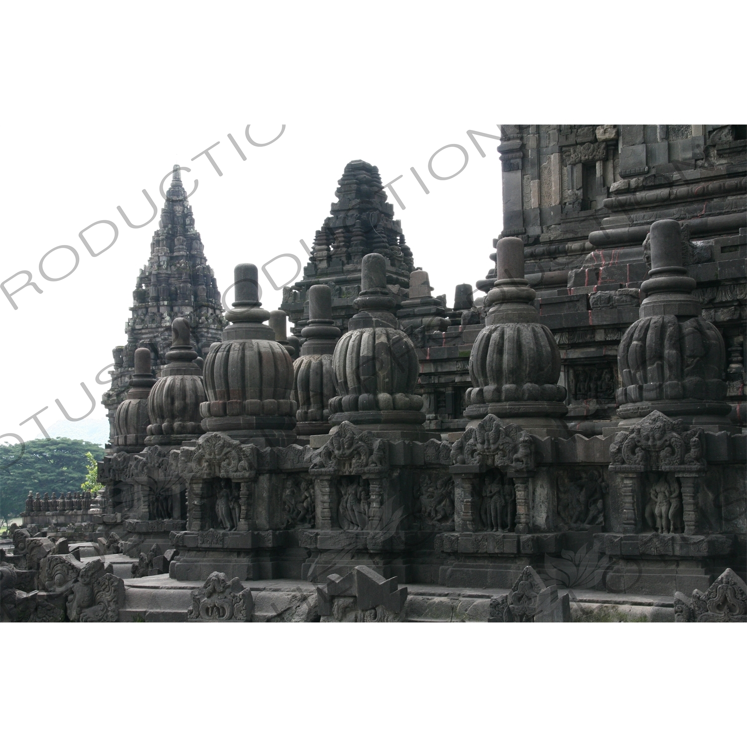 Buildings at Prambanan Temple Compound near Yogyakarta