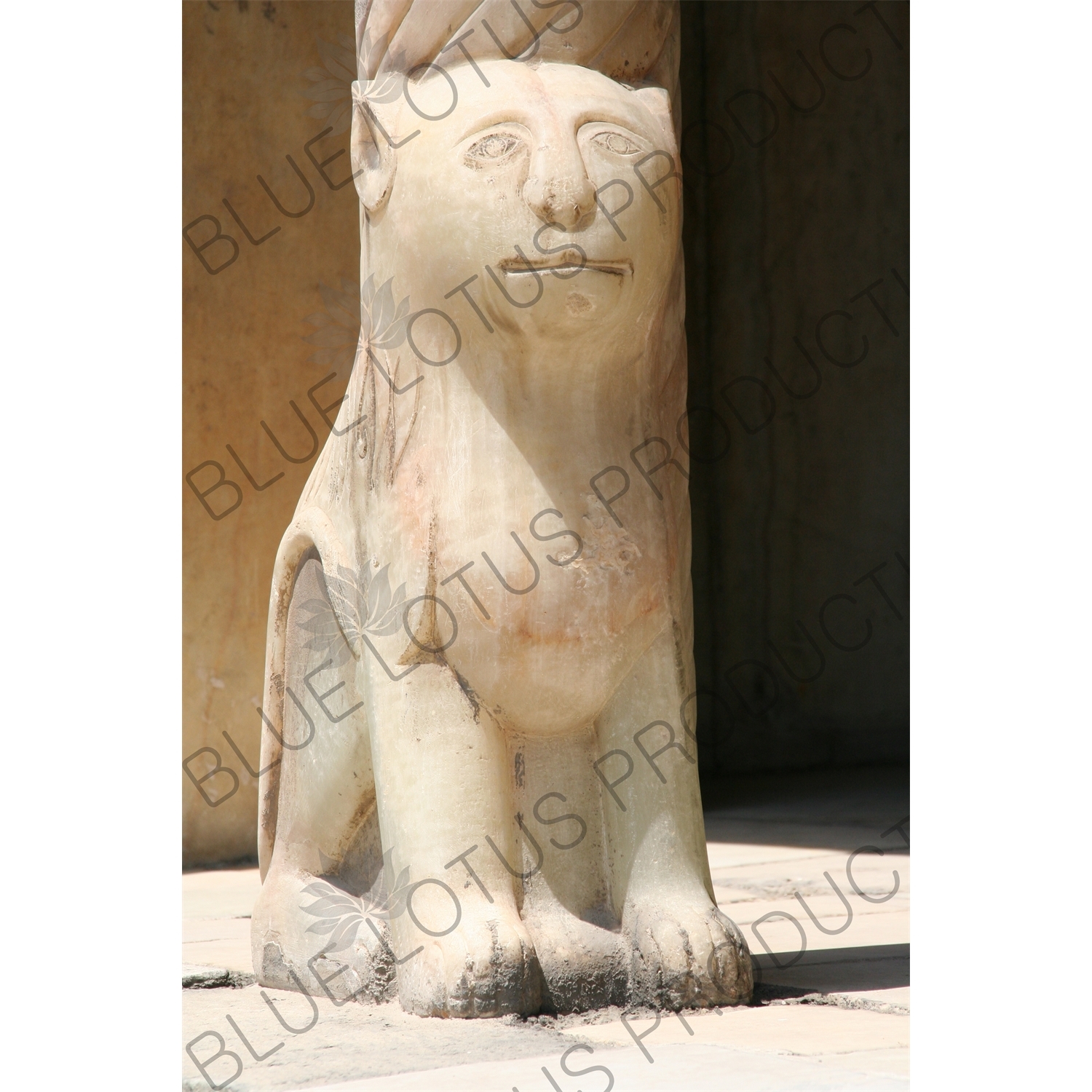 Lion Carving on a Column at the Golestan Palace in Tehran