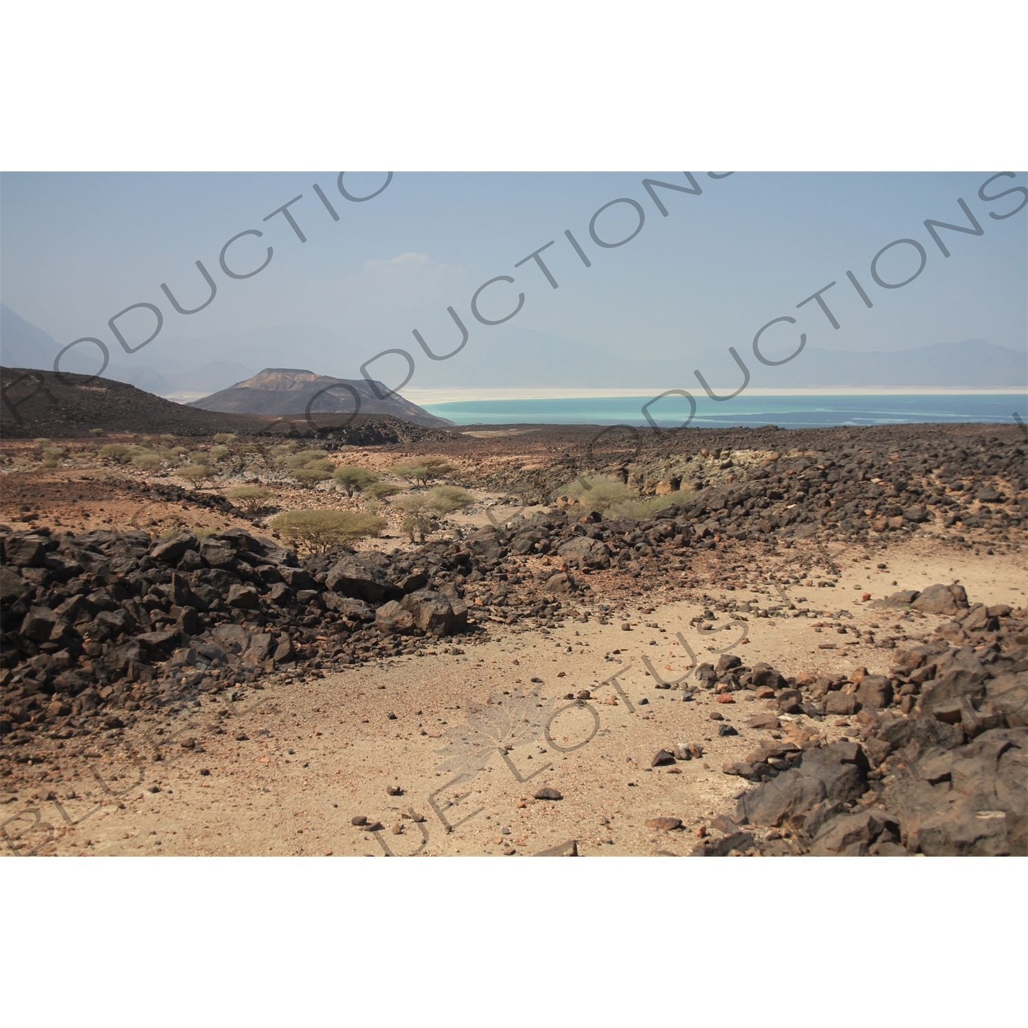 Hills and Volcanic Rock around Lake Assal in Djibouti