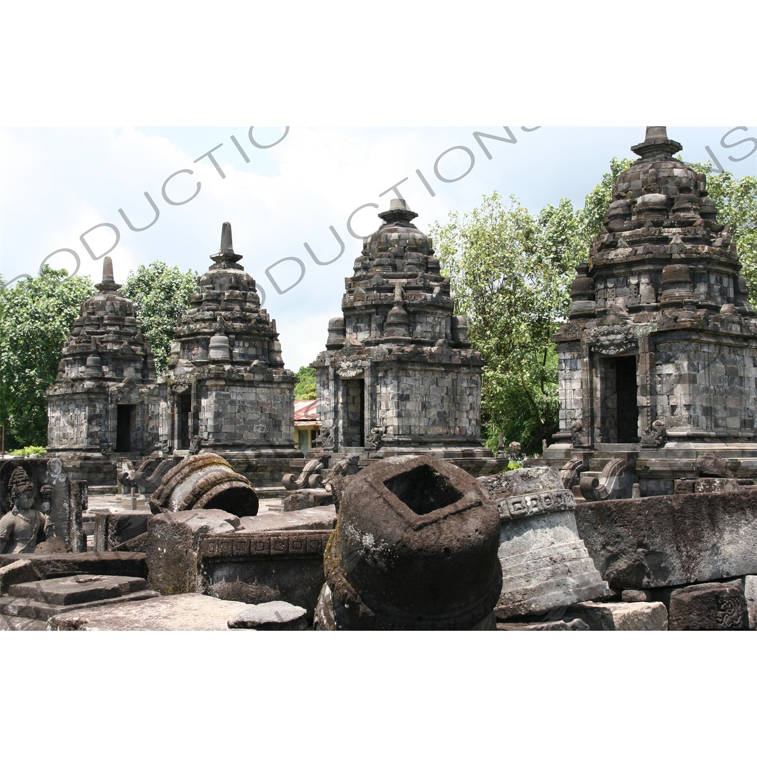 Buildings at Prambanan Temple Compound near Yogyakarta