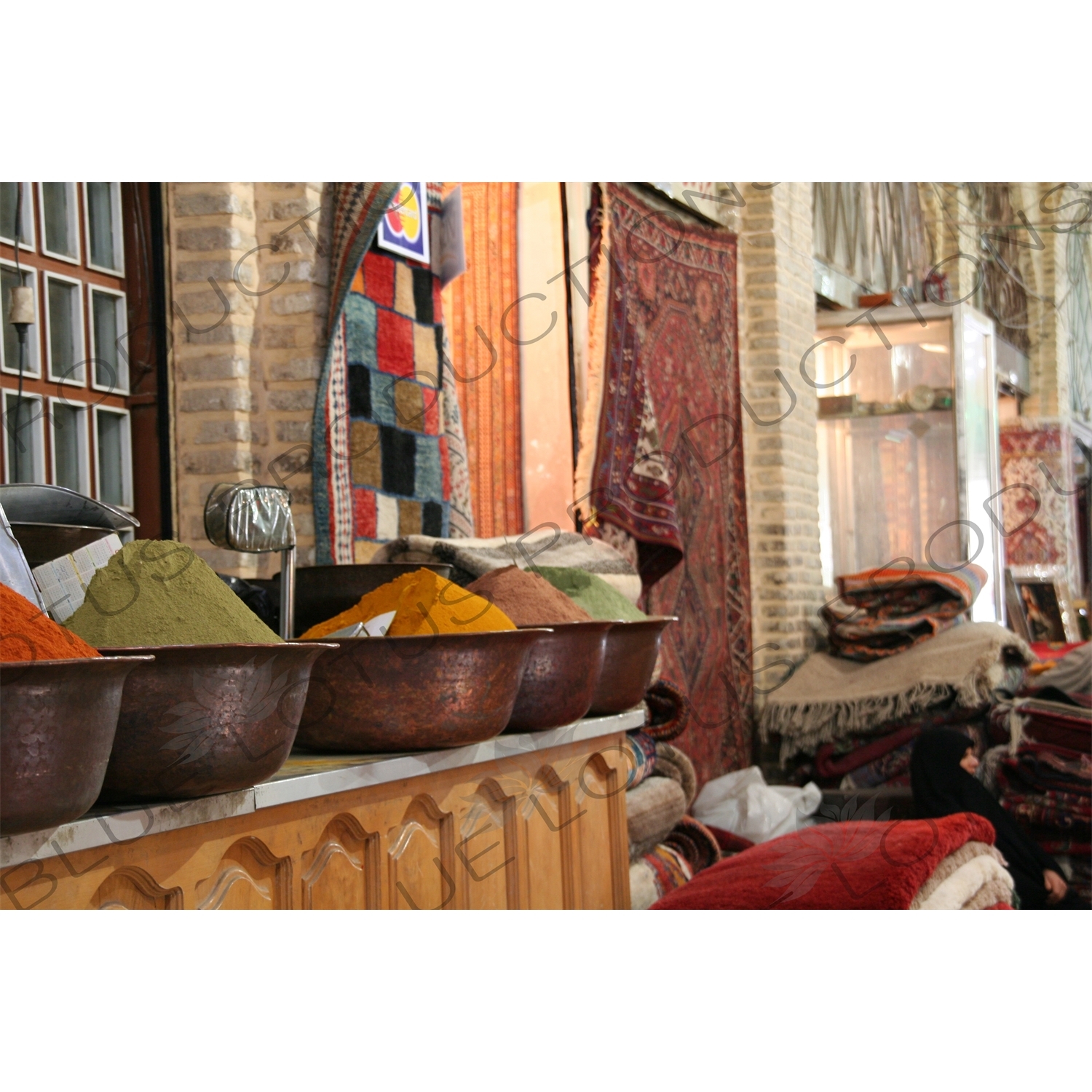 Spice and Carpet Stall near the Nasir al-Mulk Mosque in Shiraz