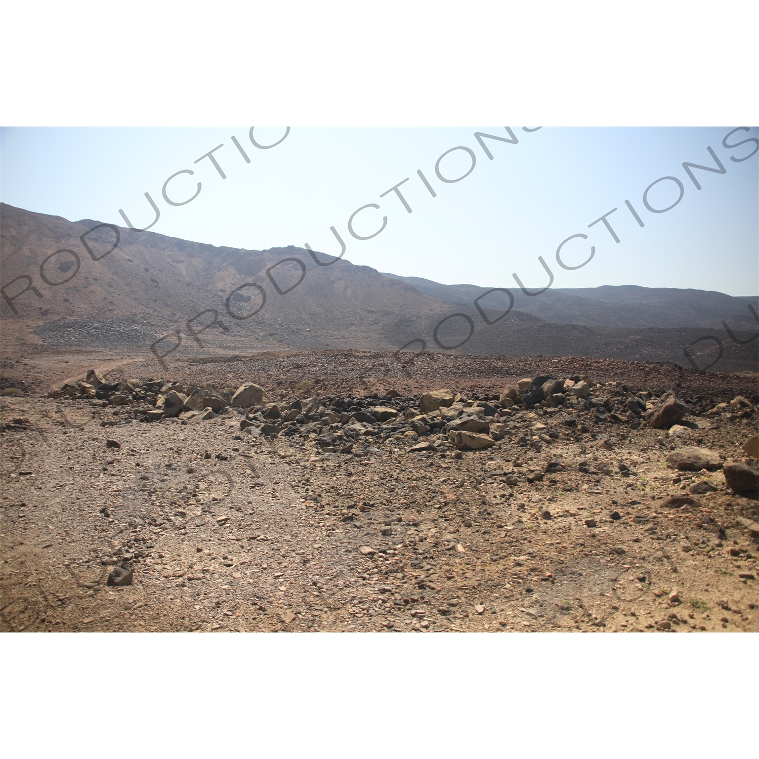 Hills and Volcanic Rock around Lake Assal in Djibouti