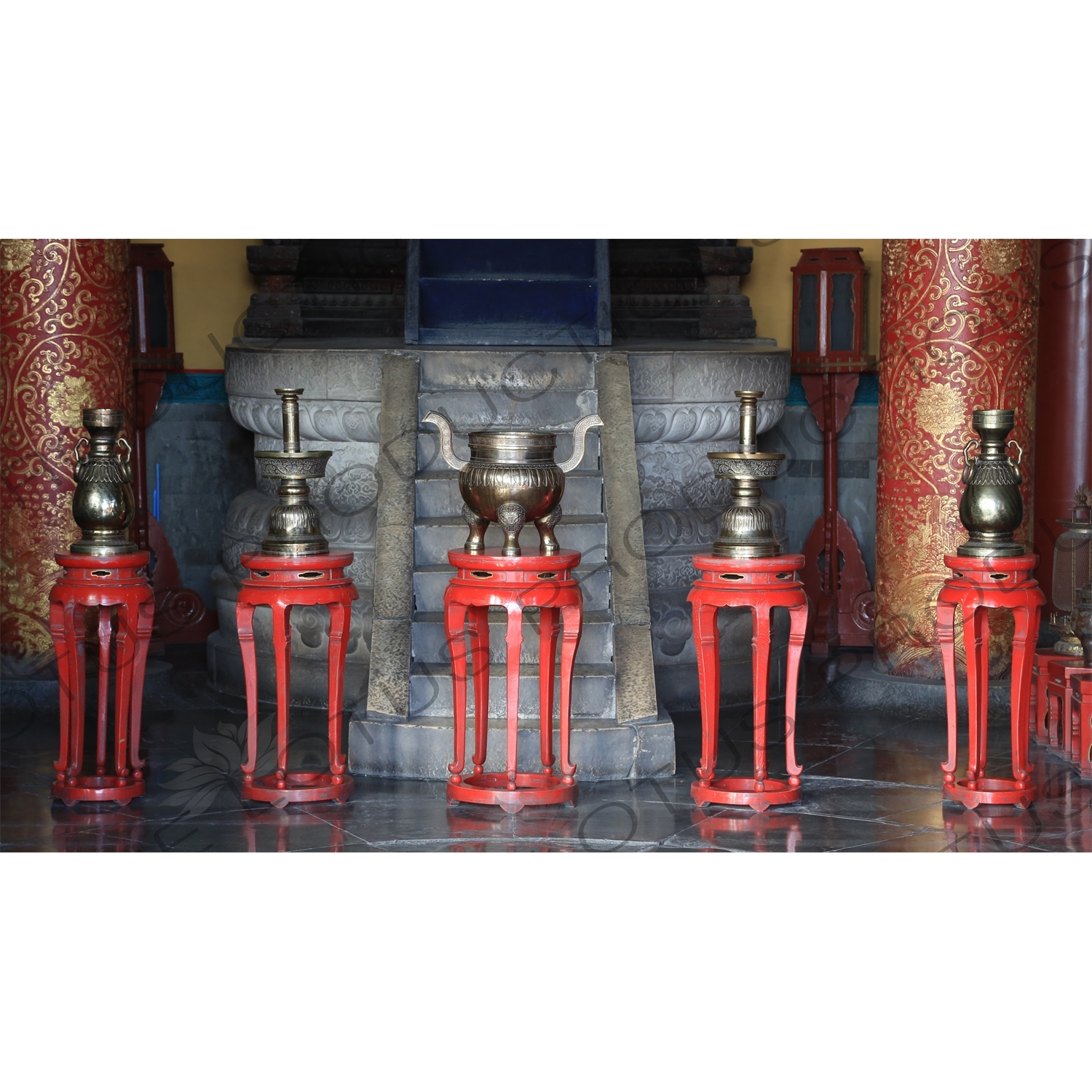 Ceremonial Vessels inside the Imperial Vault of Heaven (Huang Qiong Yu) in the Temple of Heaven (Tiantan) in Beijing