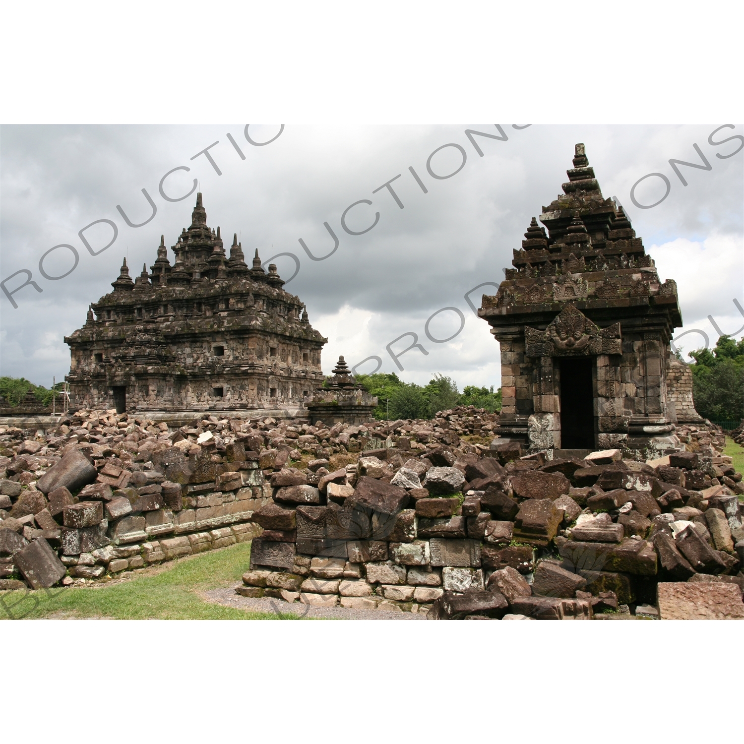 Buildings at Prambanan Temple Compound near Yogyakarta