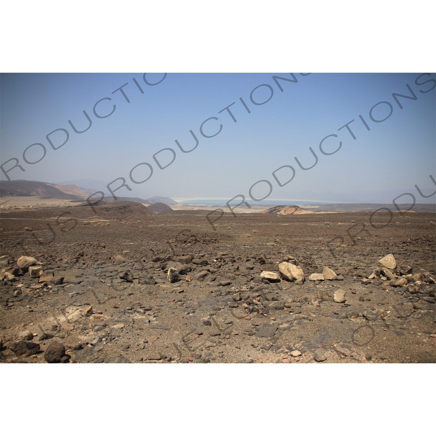 Hills and Volcanic Rock around Lake Assal in Djibouti