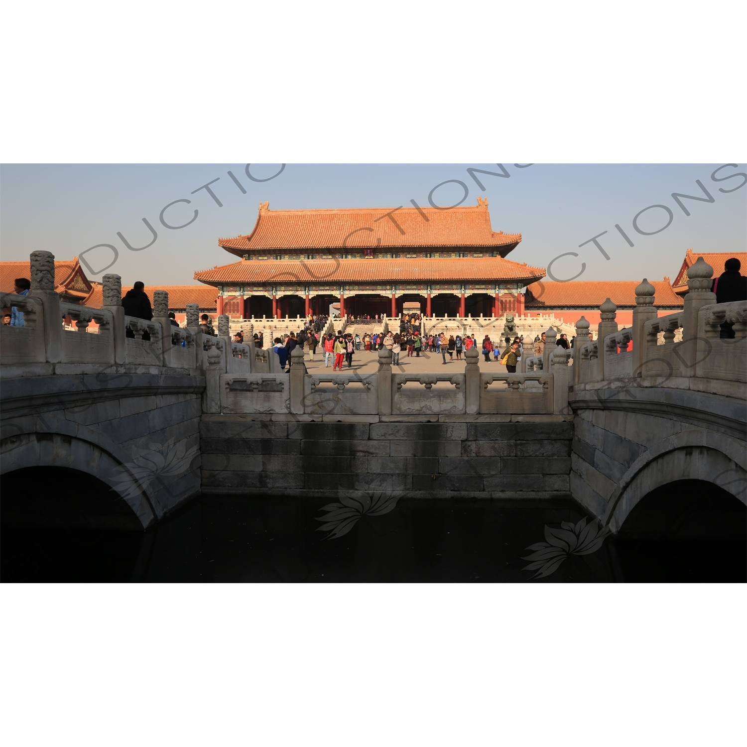 Inner Golden Water Bridge (Nei Jinshui Qiao) and Gate of Supreme Harmony (Taihe Men) in the Forbidden City in Beijing