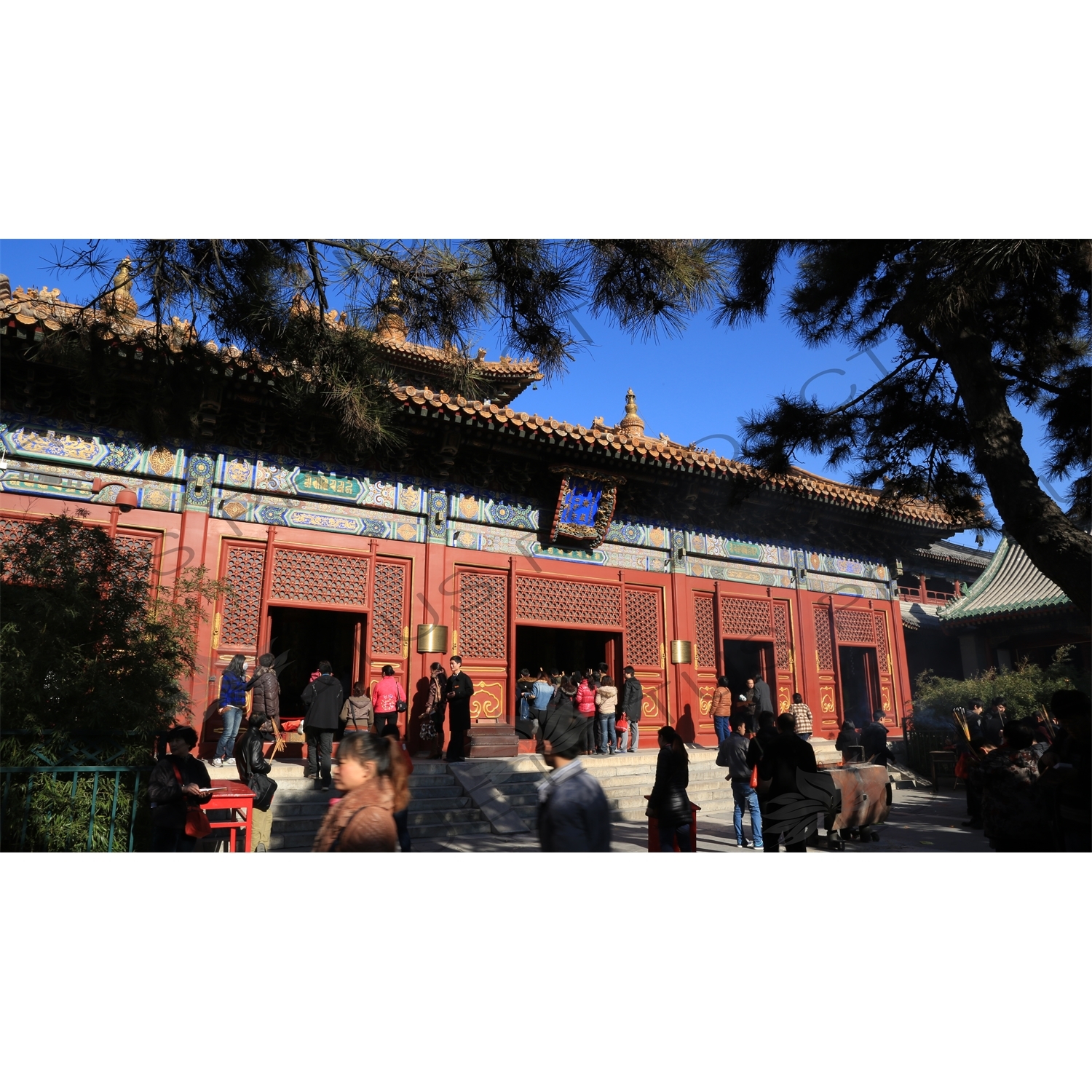 Hall of the Wheel of the Law (Falun Dian) in the Lama Temple in Beijing