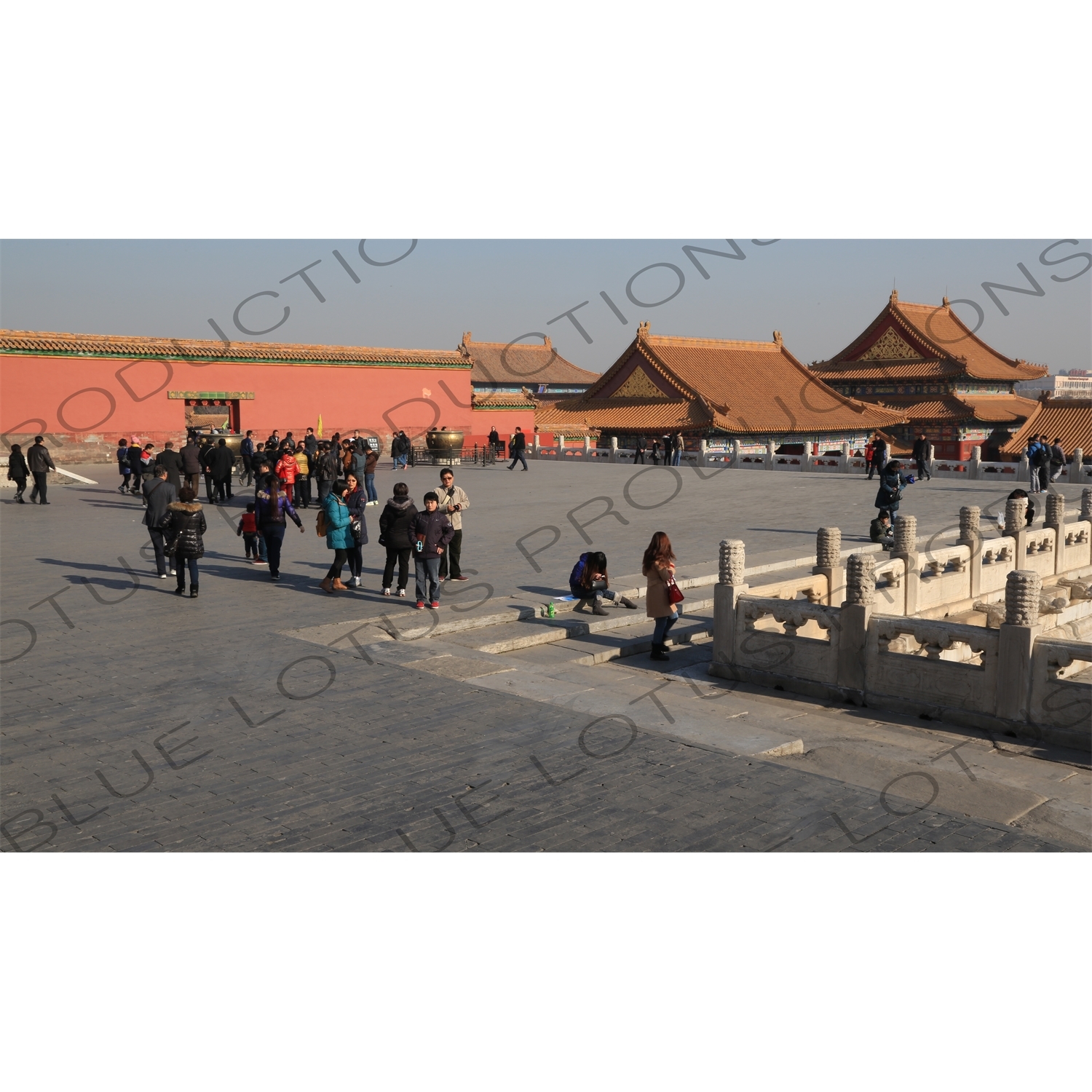 Back Left Gate (Hou Zuo Men), Solon Tower (Chong Lou) and the Hall for Worshipping Ancestors (Fengxian Dian) in the Forbidden City in Beijing