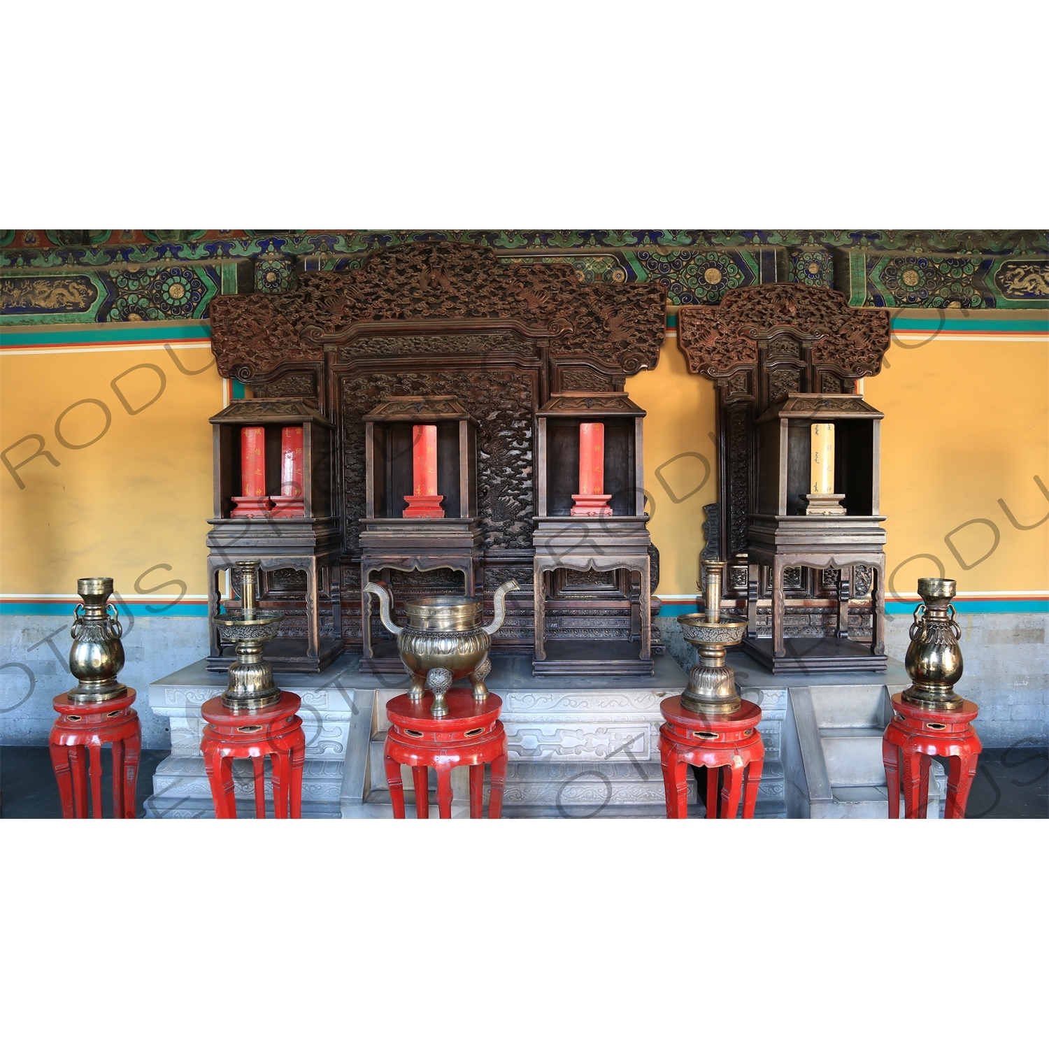 Divine Tablets inside the West Annex Hall of the Imperial Vault of Heaven (Huang Qiong Yu) in the Temple of Heaven in Beijing