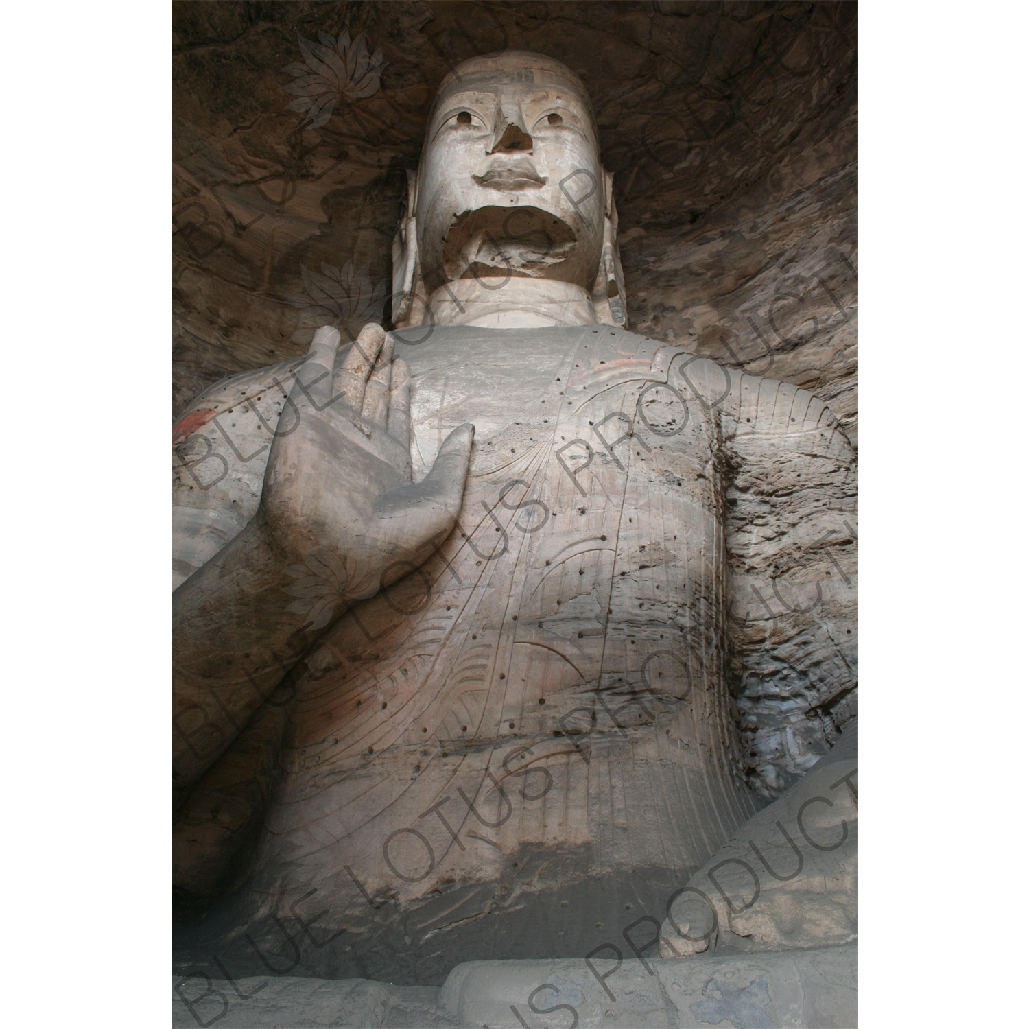 Buddha Carving at the Yungang Grottoes (Yungang Shiku) near Datong in Shanxi Province