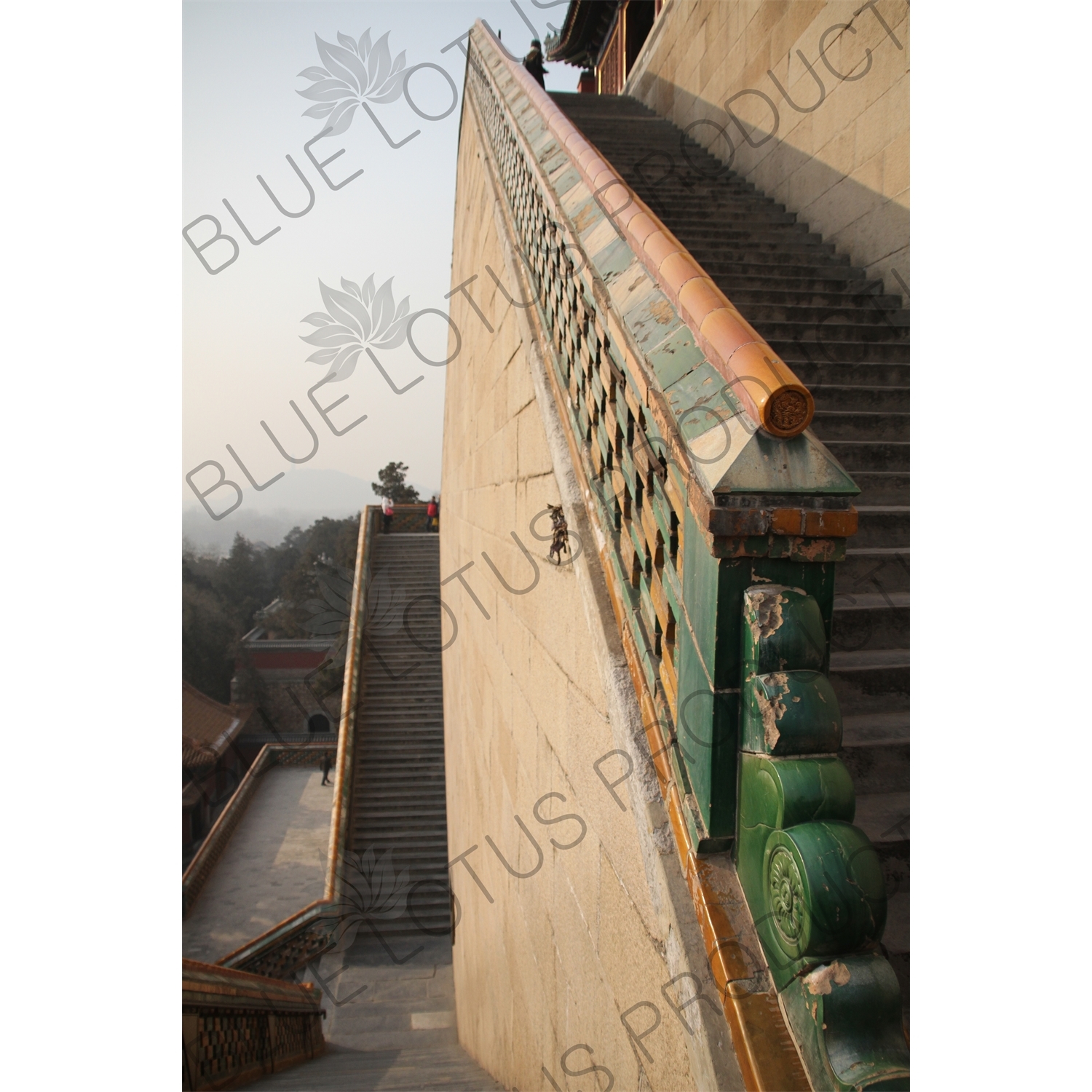 Stairway Leading to the Tower of Buddhist Incense (Fo Xiang Ge) in the Summer Palace in Beijing