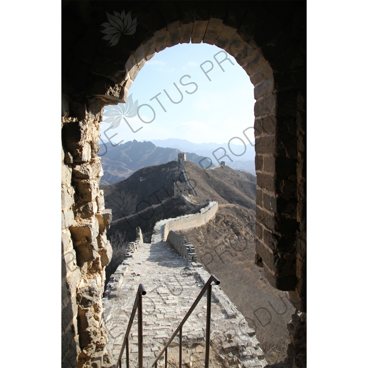 Qilin Tower/Small Arc Roof Tower, the Large Arc Roof Tower and the Nianzigou Tower on the Jinshanling Section of the Great Wall of China