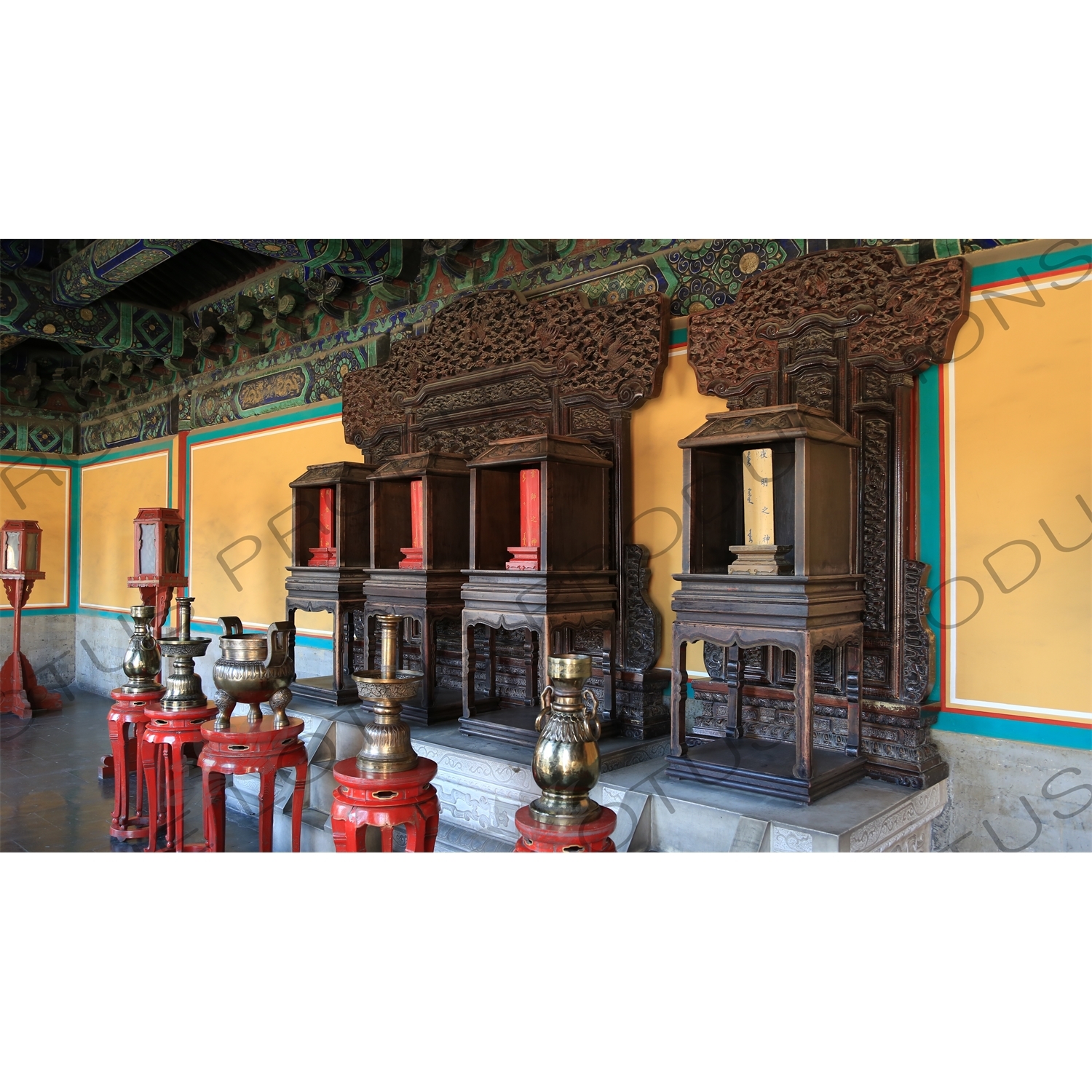 Divine Tablets inside the West Annex Hall of the Imperial Vault of Heaven (Huang Qiong Yu) in the Temple of Heaven in Beijing