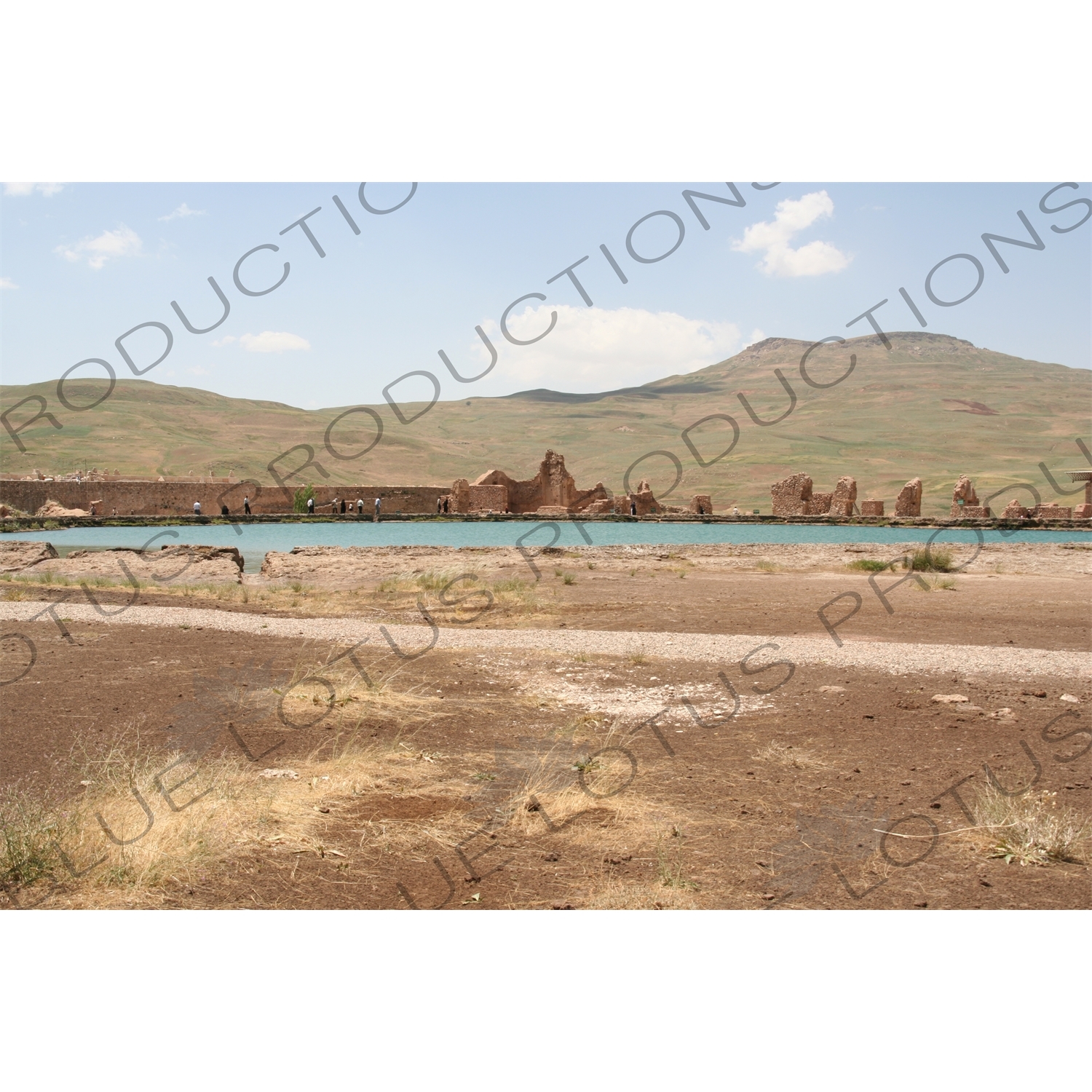 Ruined Buildings around the Lake at Takht-e Soleyman