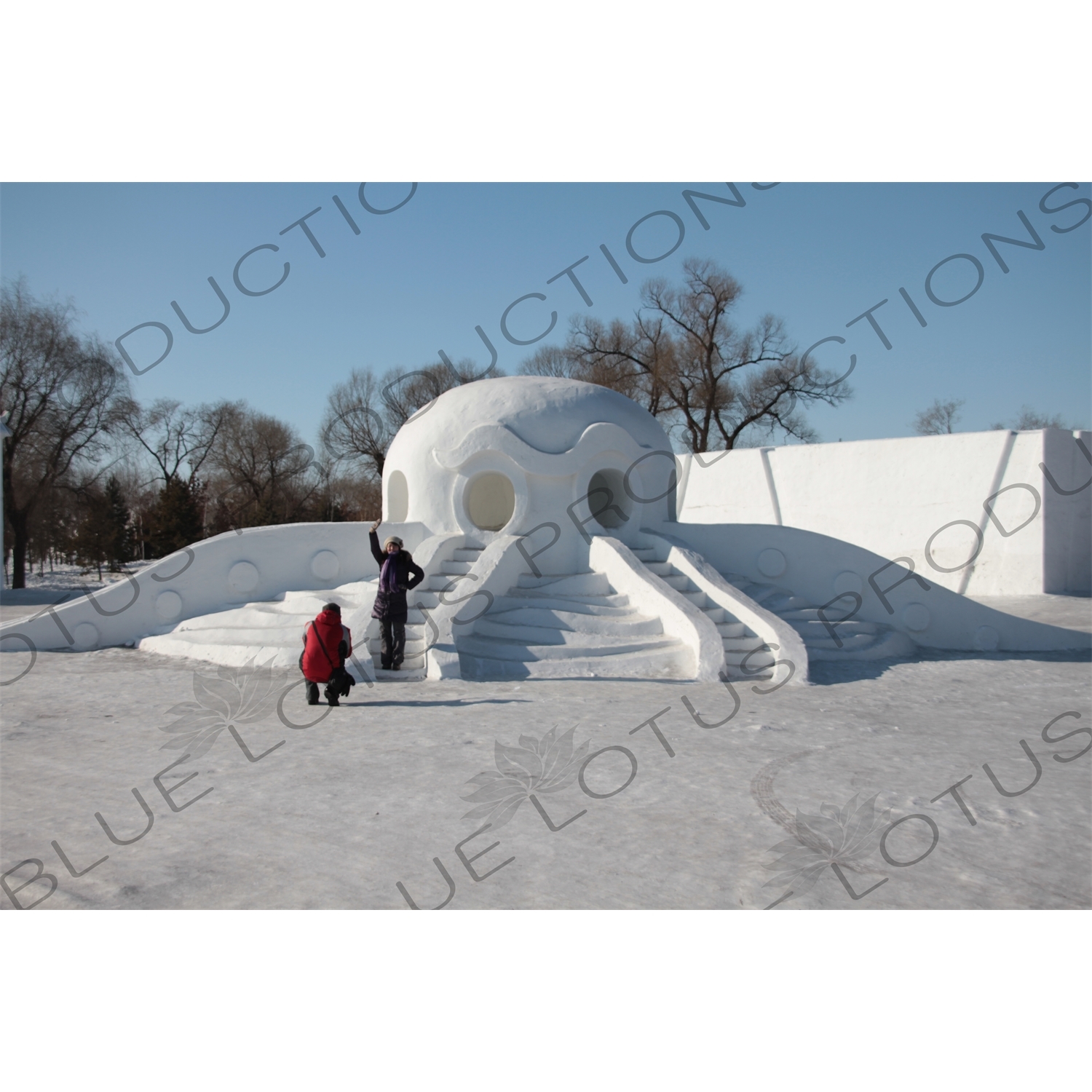 Snow Sculpture in the Sun Island Scenic Area (Taiyang Dao) in Harbin