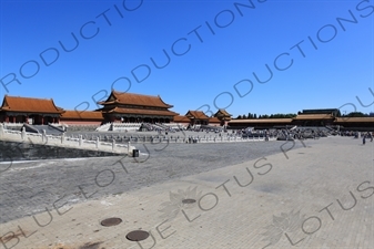 Gate of Supreme Harmony (Taihe Men) and the Inner Golden Water Bridge (Nei Jinshui Qiao) in the Forbidden City in Beijing