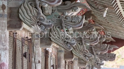 Dragon Carvings on Gwaneum Hall (Gwaneumjeon) at Beomeosa Temple in Busan