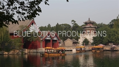 Gate Tower of Cloud Retaining Eaves (Suyunyan Chengguan) and the Boathouse/Dock (Chuanwu) in the Summer Palace in Beijing