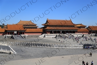 Gate of Supreme Harmony (Taihe Men) and the Inner Golden Water Bridge (Nei Jinshui Qiao) in the Forbidden City in Beijing