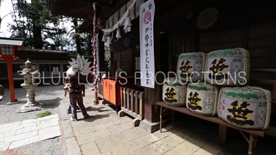 People Praying at Arakura Sengen Shrine in Fujiyoshida