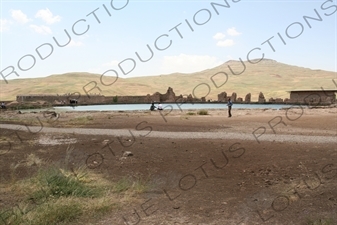 Ruined Buildings around the Lake at Takht-e Soleyman