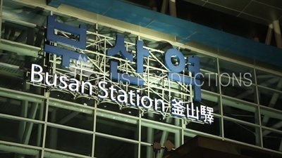 Busan Train Station Sign