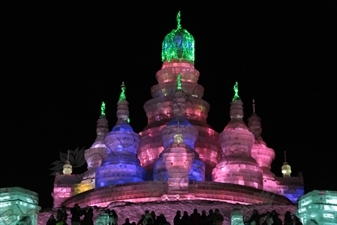 Ice Sculpture of St. Basil's Cathedral at the Harbin Ice and Snow Festival in Harbin