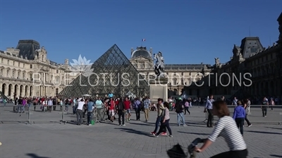 Louvre Museum (Musée du Louvre) and the Louvre Pyramid (Pyramide du Louvre) in Paris