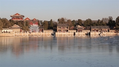 Buildings on the East Side of Kunming Lake in the Summer Palace in Beijing
