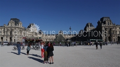 Louvre Museum (Musée du Louvre) and the Louvre Pyramid (Pyramide du Louvre) in Paris