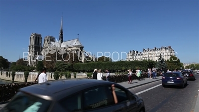 Notre-Dame and the Archbishop's Bridge (Pont de l'Archevêché) in Paris