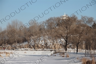 Pavilion on a Hill in the Sun Island Scenic Area (Taiyang Dao) in Harbin