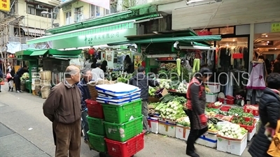 Gage Street Fruit and Vegetable Stall on Hong Kong Island