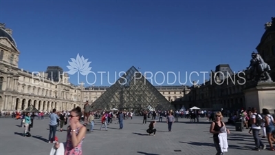 Louvre Museum (Musée du Louvre) and the Louvre Pyramid (Pyramide du Louvre) in Paris