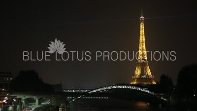 Eiffel Tower and the Isle of Swans (Île aux Cygnes) in Paris