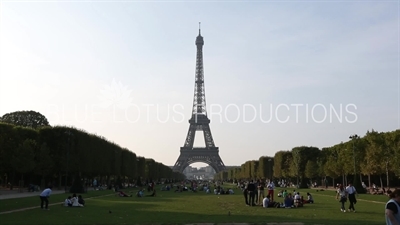 Field of Mars (Champ de Mars) and Eiffel Tower in Paris
