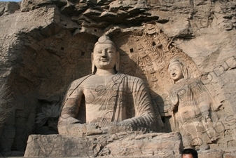 Buddha Carving at the Yungang Grottoes (Yungang Shiku) near Datong in Shanxi Province